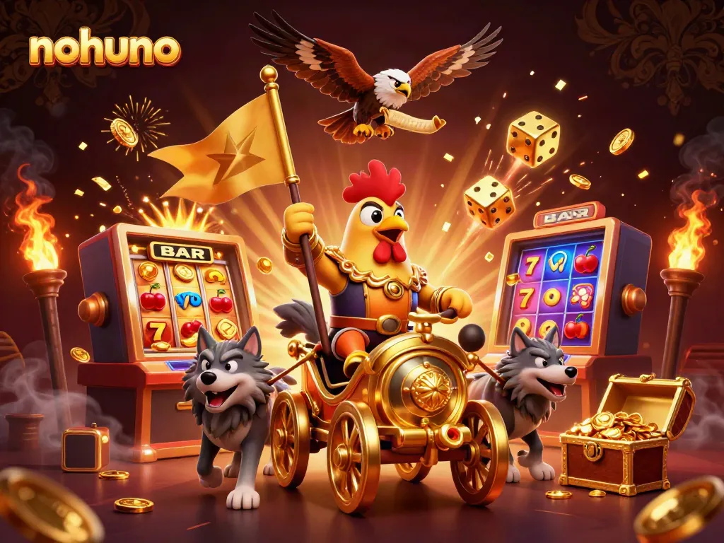 Experience thrilling gameplay at nohuno with a rooster warlord and a jackpot explosion