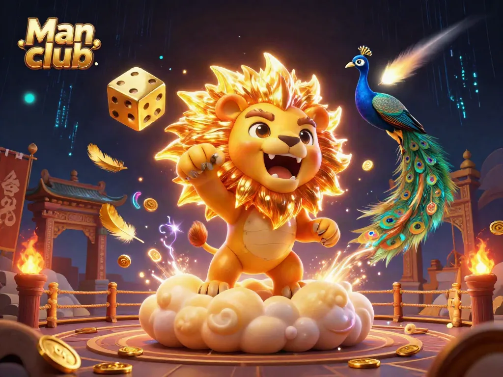 Engage with Man club's lively gaming world, featuring a vibrant casino atmosphere and dynamic characters.