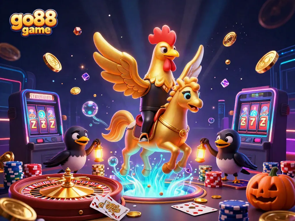 Experience the excitement of the go88 game, featuring vibrant casino elements and a magical atmosphere.