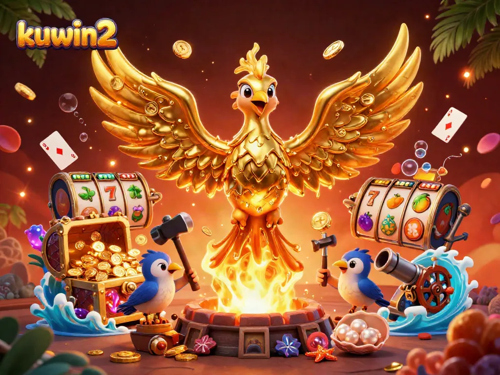 Experience the thrill of kuwin2 as golden phoenix and friends unleash epic slot games.