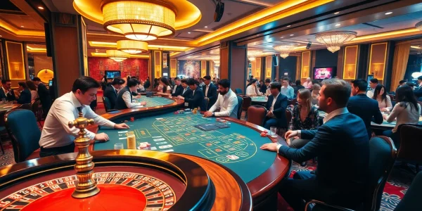 Experience the excitement of betting at 20bet's vibrant casino tables with professional dealers.