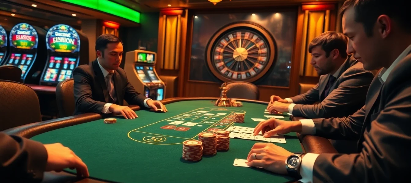 Experience thrilling gameplay with high-stakes poker at https://bj66.at, showcasing luxury casino elements.