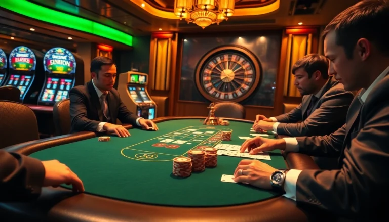 Experience thrilling gameplay with high-stakes poker at https://bj66.at, showcasing luxury casino elements.