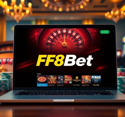 Experience the thrill of betting with F8Bet's modern casino interface showcasing poker and roulette excitement.