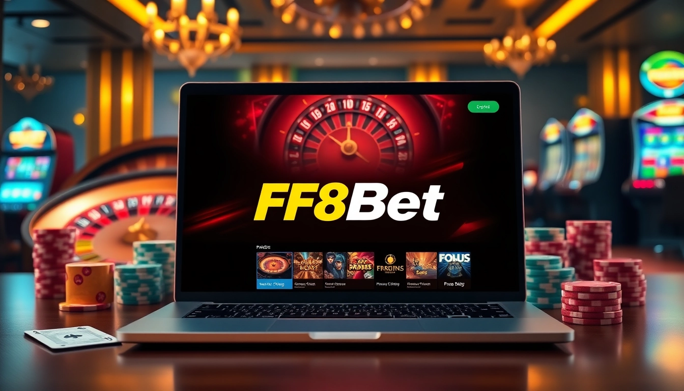 Experience the thrill of betting with F8Bet's modern casino interface showcasing poker and roulette excitement.