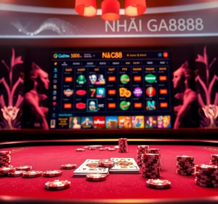 Exciting gaming action at Nhà Cái Ga888 with vibrant casino tables and thrilling betting options.