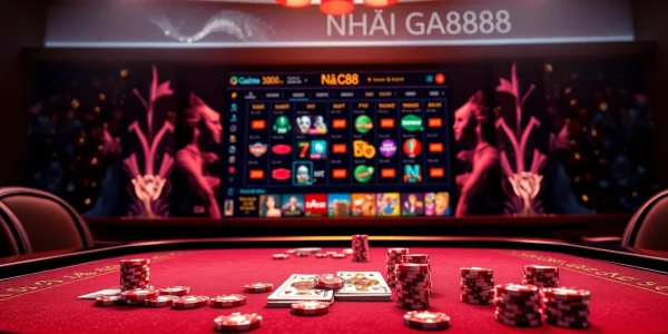 Exciting gaming action at Nhà Cái Ga888 with vibrant casino tables and thrilling betting options.