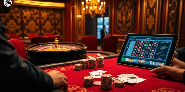 Experience the thrill of C168 with poker chips at a luxurious casino table.