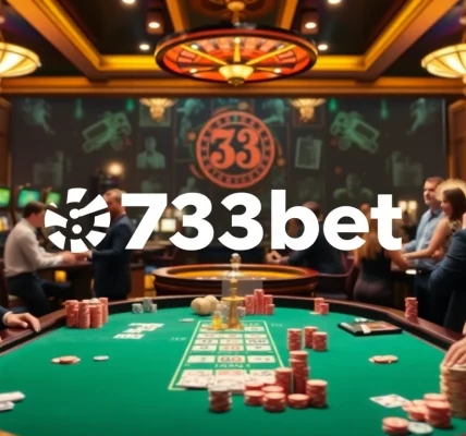 Engaged players enjoying a thrilling gaming experience at 733bet casino, featuring vibrant tables and exciting atmosphere.