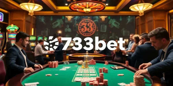 Engaged players enjoying a thrilling gaming experience at 733bet casino, featuring vibrant tables and exciting atmosphere.