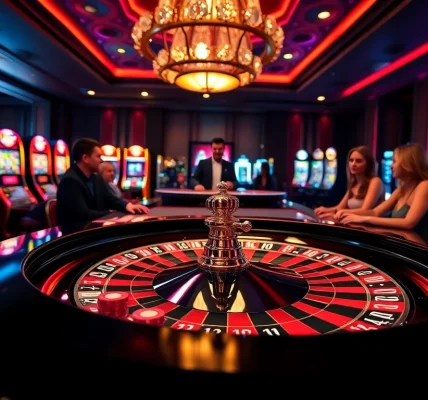 Players enjoying an exciting game at https://topclub.site/ casino, featuring roulette and vibrant chips.