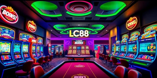 Experience the excitement of online gaming with the LC88 Link interface, showcasing vibrant colors and user-friendly design.