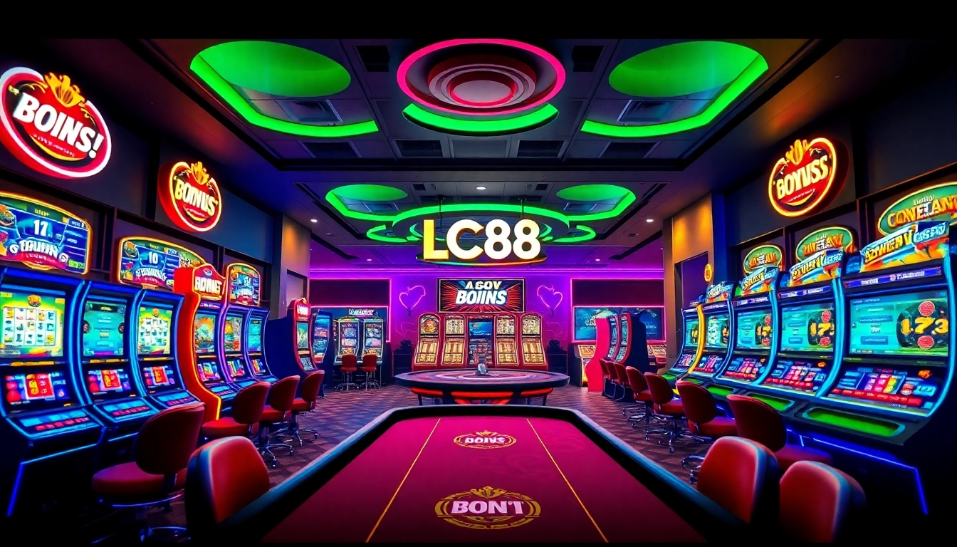 Experience the excitement of online gaming with the LC88 Link interface, showcasing vibrant colors and user-friendly design.