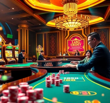 Exciting scene at Nhà cái Bj66 with players enjoying casino games and engaging with live dealers.