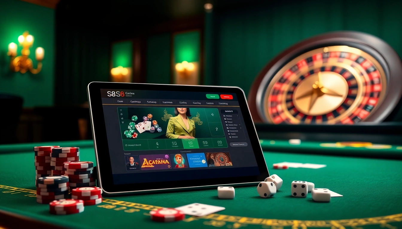 Experience high-stakes excitement at the S8 online casino with vibrant gaming elements.