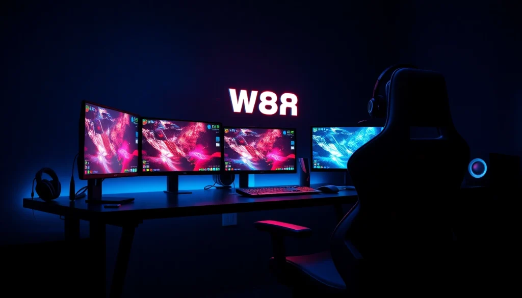 Exciting online gaming workspace showcasing GG88 WORK with vibrant game graphics.
