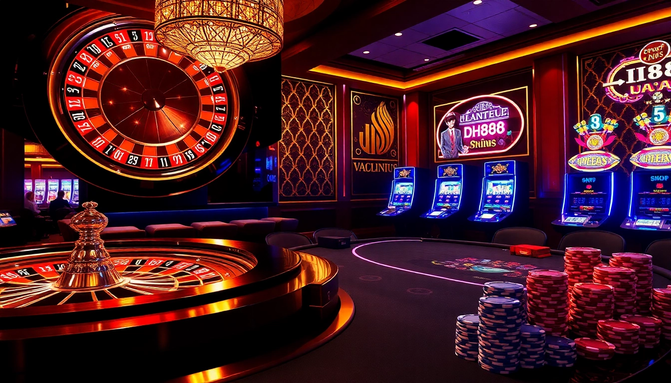 Experience the excitement at DH88 casino with vibrant slot machines and poker games.