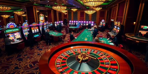 Players enjoying the vibrant casino scene at FC88 with excitement and luxury.