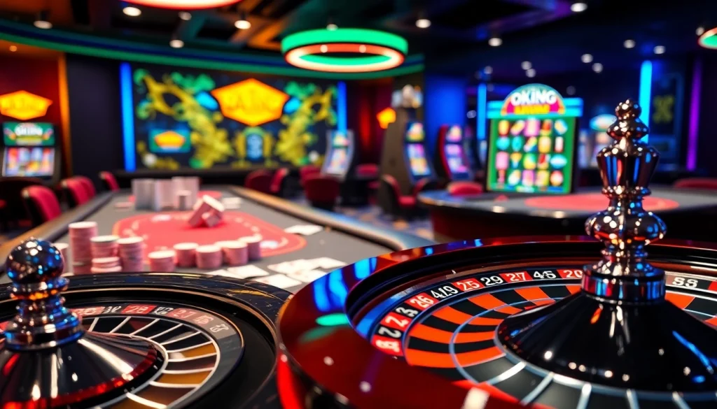 OKKING players enjoying high-stakes poker at a vibrant online casino table.