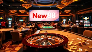 Experience the excitement of winning at Link New88 with a luxurious casino scene.