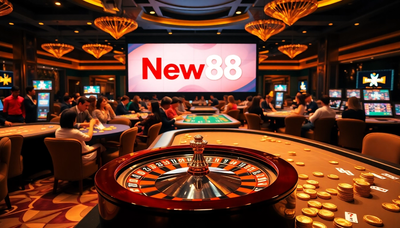 Experience the excitement of winning at Link New88 with a luxurious casino scene.