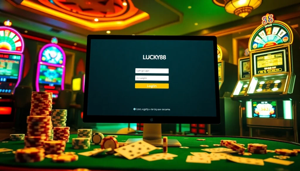 Experience seamless lucky88 đăng nhập with a vibrant casino environment featuring interactive gaming elements.