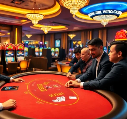 Experience the thrill of gambling at Hay88 with vibrant casino tables and engaging players.