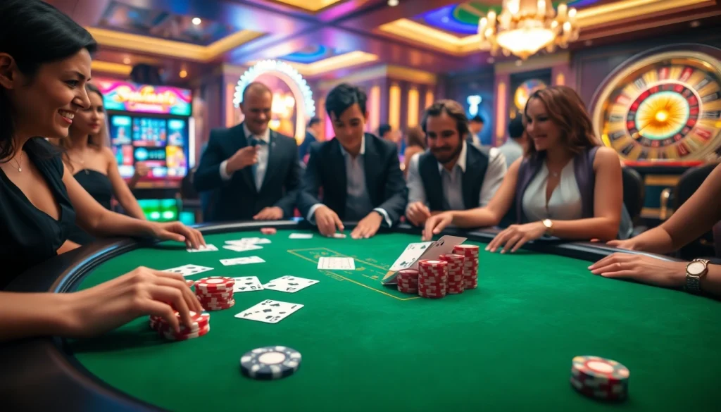 Experience the thrill of gaming at trang chủ 88aa with vibrant casino tables and slot machines.