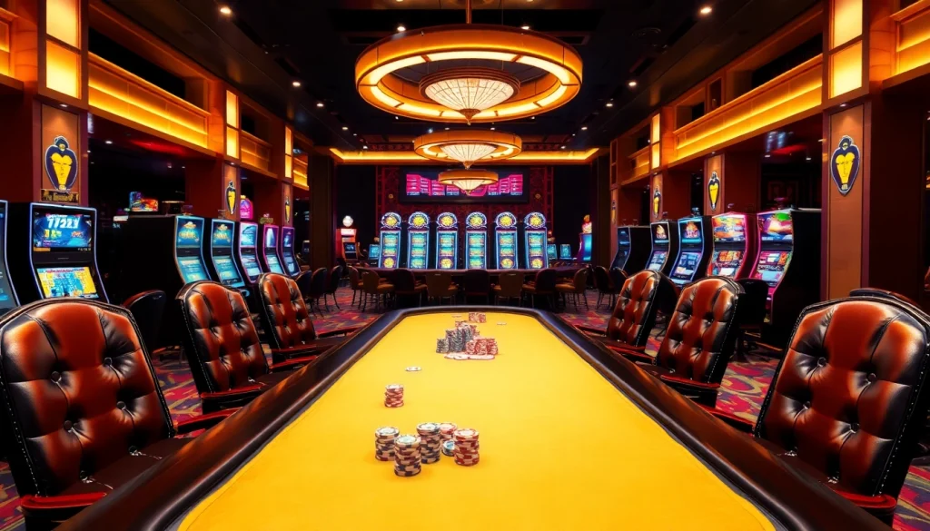 Jouez au casino en ligne dans un environnement de jeu luxueux et vibrant.