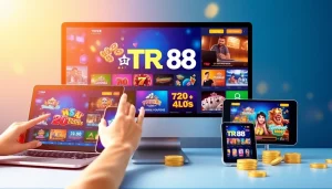 Dynamic display of the TR 88 online gaming platform showcasing vibrant casino games and user-friendly interface.