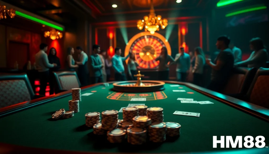 Experience the thrill of poker at HM88's luxurious casino table.