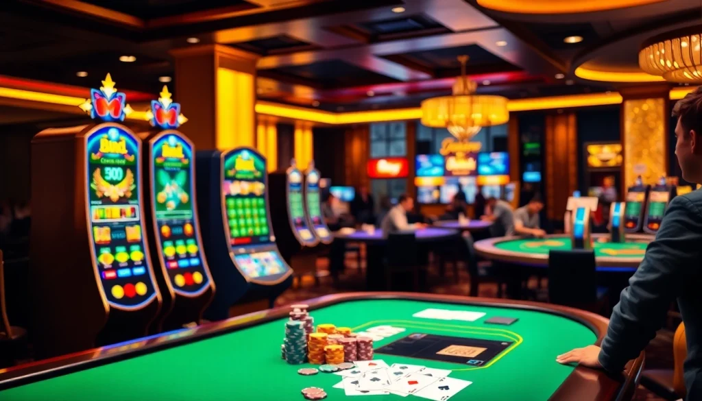 Découvrez le meilleur casino en ligne avec des machines à sous colorées et un croupier dans une ambiance accueillante.