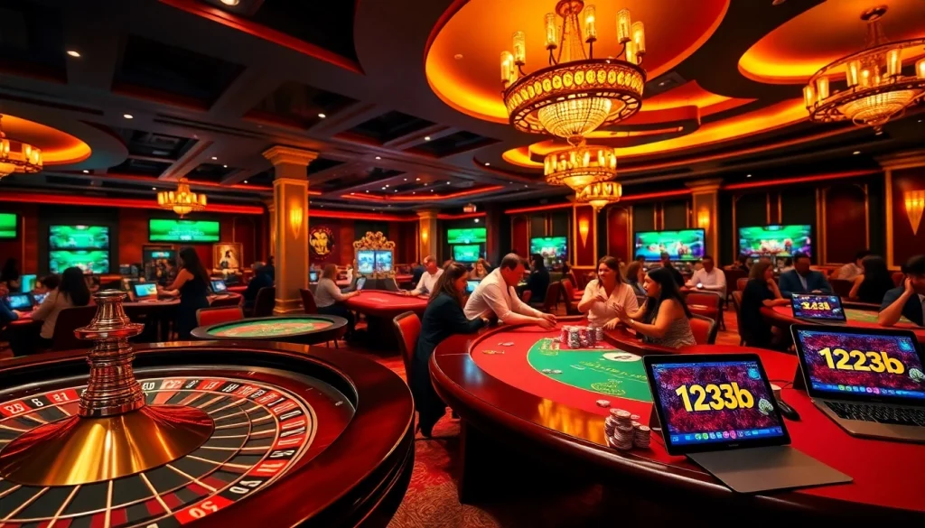 Experience the thrill of the 123b gaming world at a luxurious casino with vibrant games.