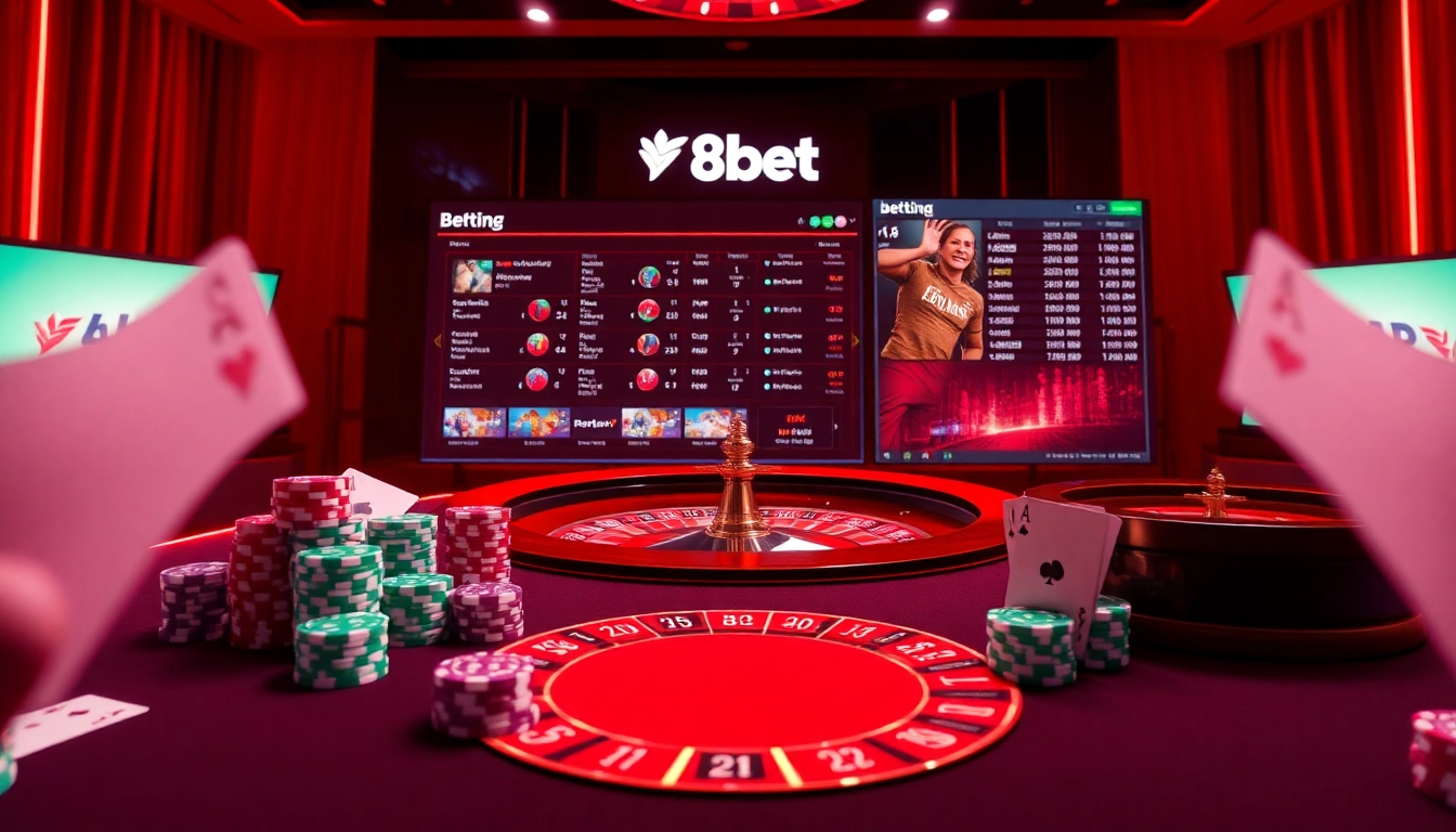 Experience the thrill of online gambling with F8bet, featuring vibrant casino tables and dynamic betting interfaces.