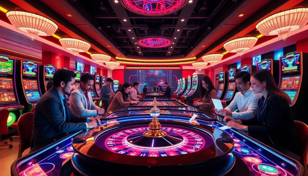 Experience the excitement of crypto casinos with vibrant digital tables and engaged players.