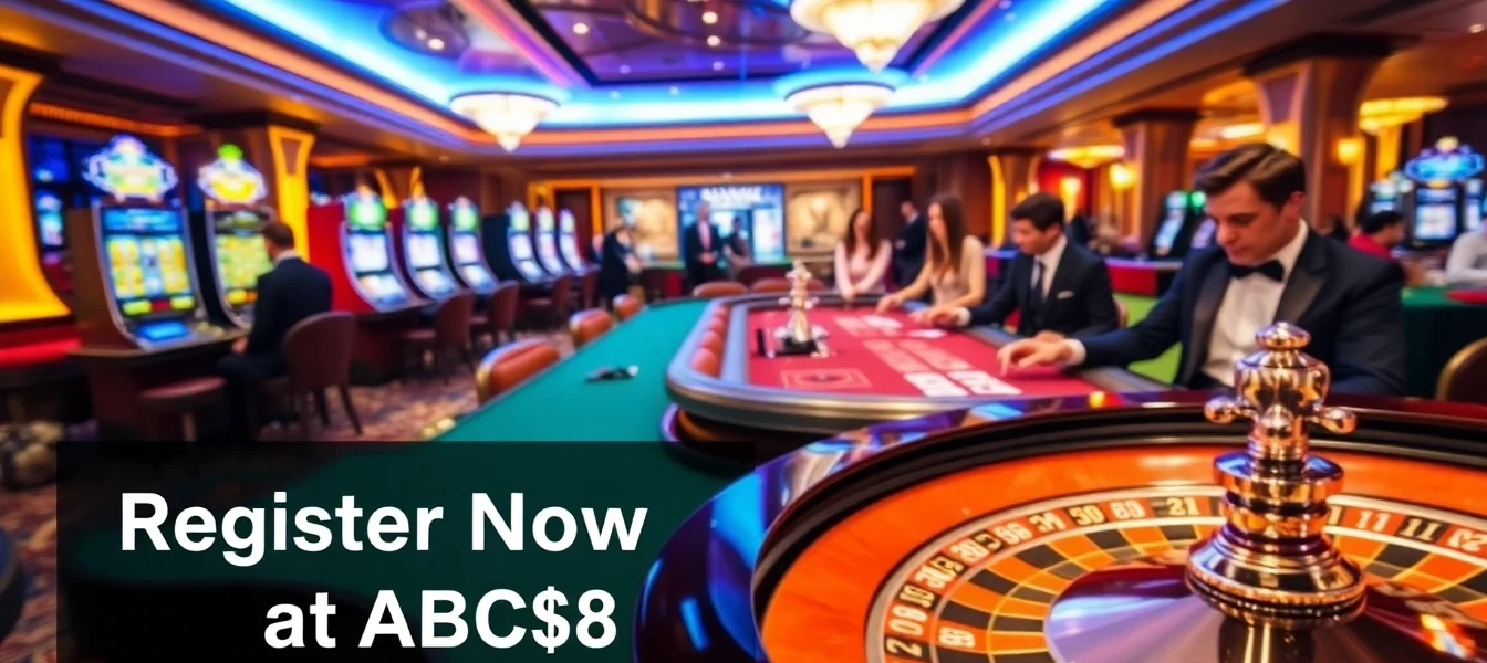 Exciting gaming experience at ABC8 with roulette, cards, and vibrant casino atmosphere.