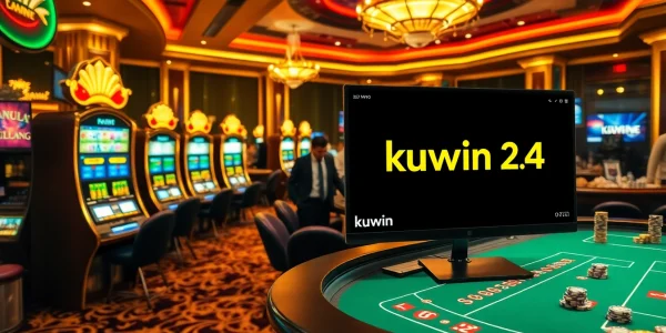 Kuwin 24 players engaging at luxurious casino tables, celebrating wins with vibrant cards and chips.
