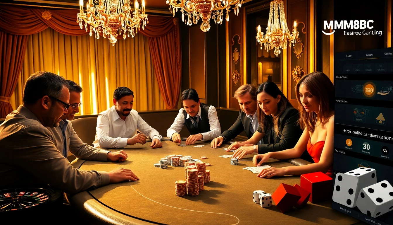 Action-packed casino gaming scene featuring poker players and chips at https://mm88bc.com/ for thrilling betting experiences.