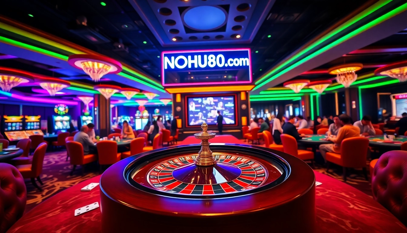 Experience the excitement of NOHU90 com with vibrant casino games and roulette action.