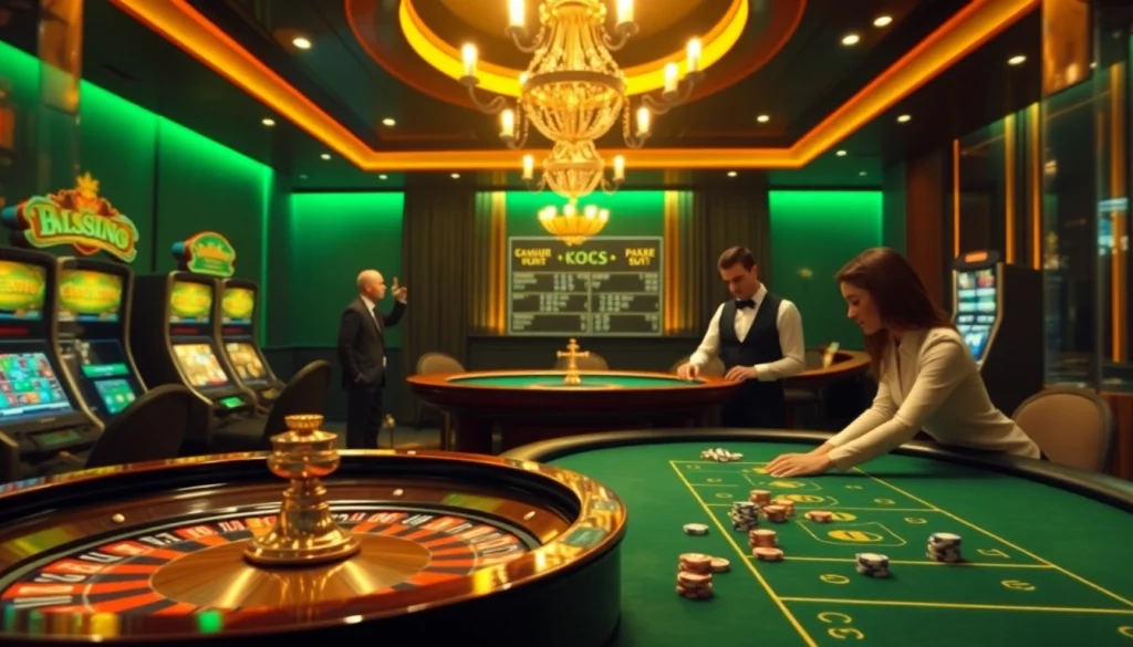 Exciting virtual scene showcasing casino français sans kyc with roulette and poker action.