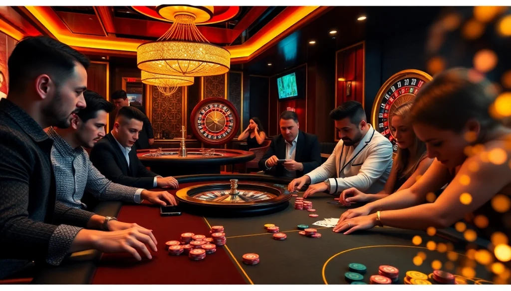 Exciting gameplay at Bk33 club poker table, featuring colorful chips and cards.