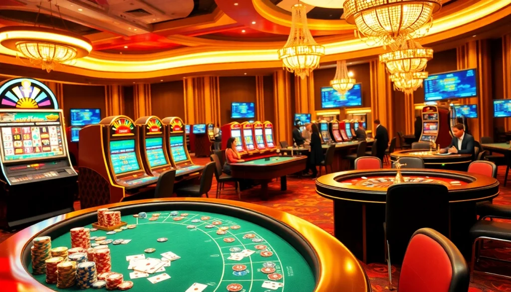 Enjoying an exciting game at nhà cái 789win's luxury online casino interface with vibrant slot machines.