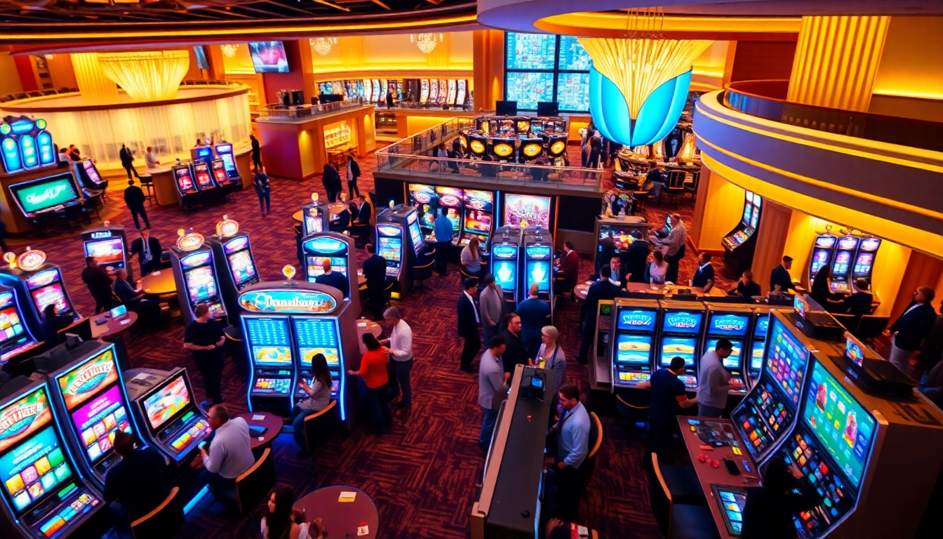 Les joueurs profitent d'une expérience de casino en ligne avec des machines à sous animées.