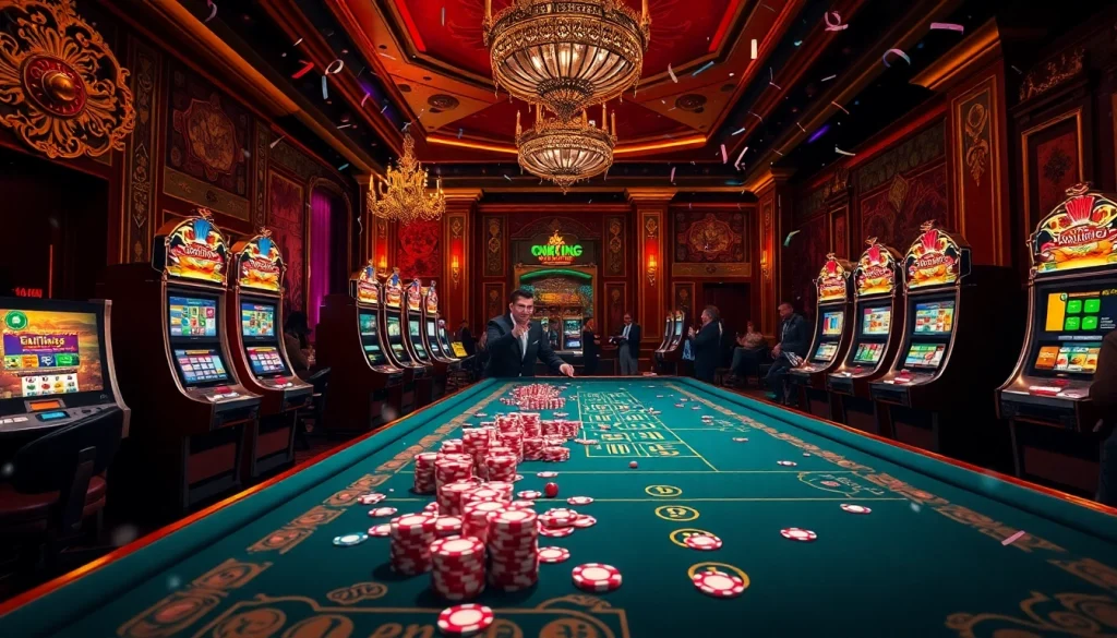 Engage with diverse games at 79King's vibrant casino setting filled with excitement.