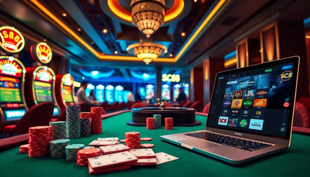 Experience thrilling gameplay at SC88 COM with colorful casino tables and vibrant gaming action.