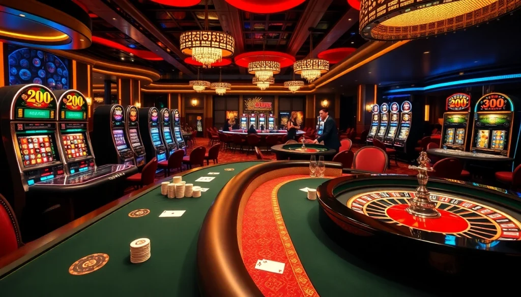 GO8 gamblers enjoy a vibrant casino atmosphere with poker chips and roulette wheels.