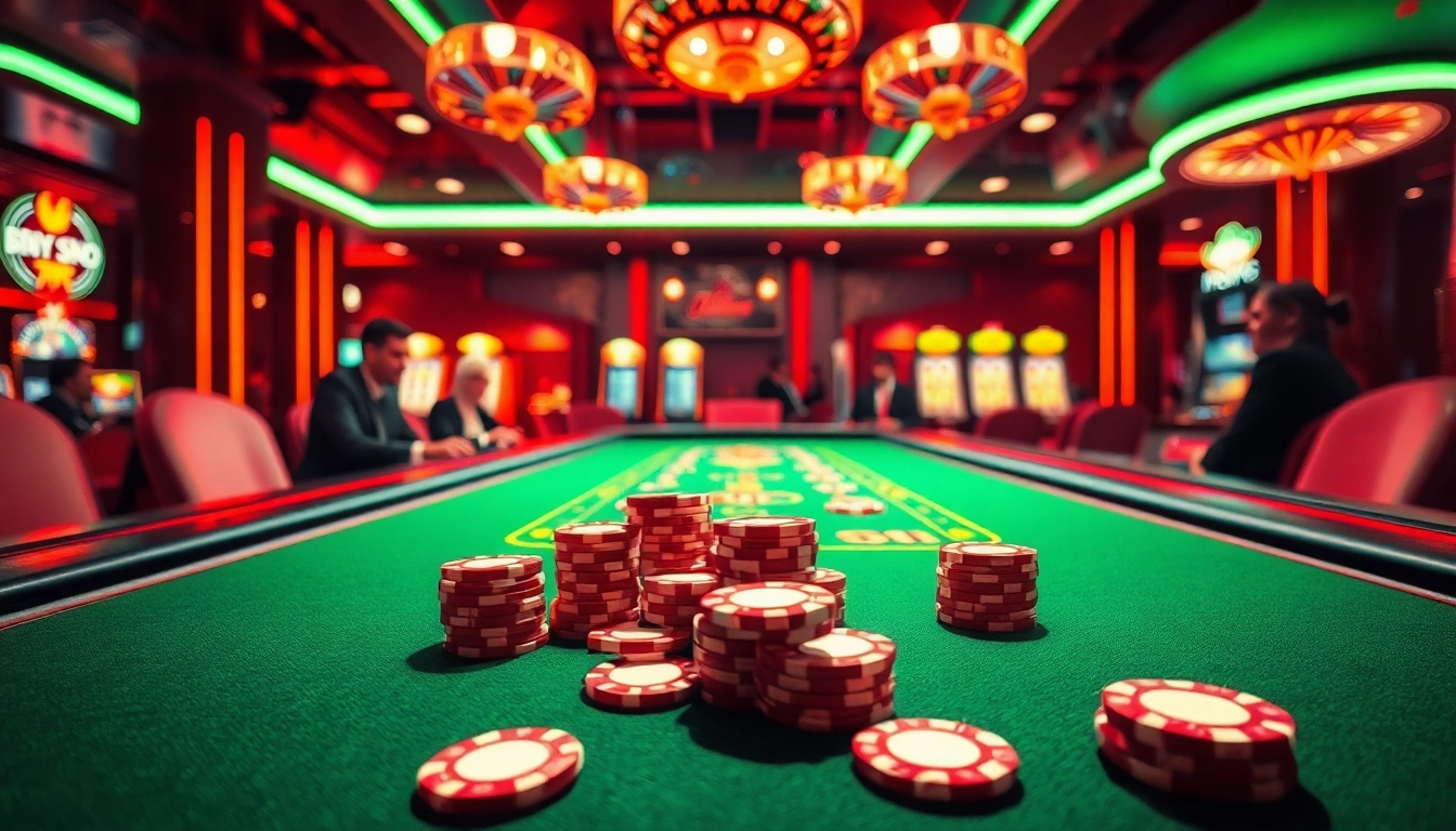 Jouer à des jeux passionnants dans un casino en ligne moderne, plein d'énergie et de luxe.