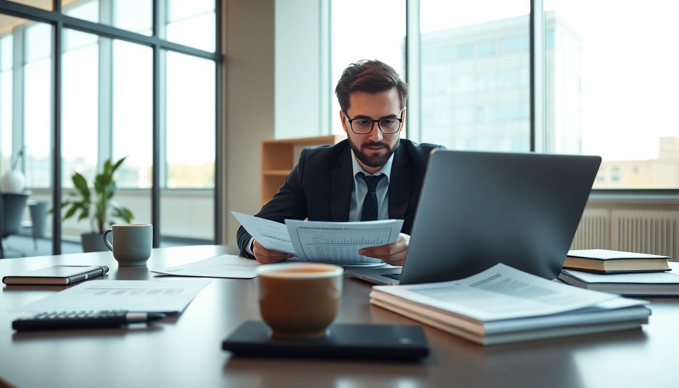 Optimisez votre comptabilité entreprise Luxembourg avec un expert comptable dans un bureau moderne.