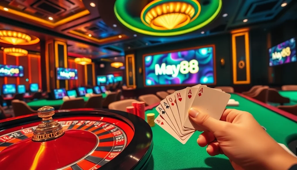 Experience high-stakes action with thrilling games at https://may88.work/ featuring roulette, poker, and chips.
