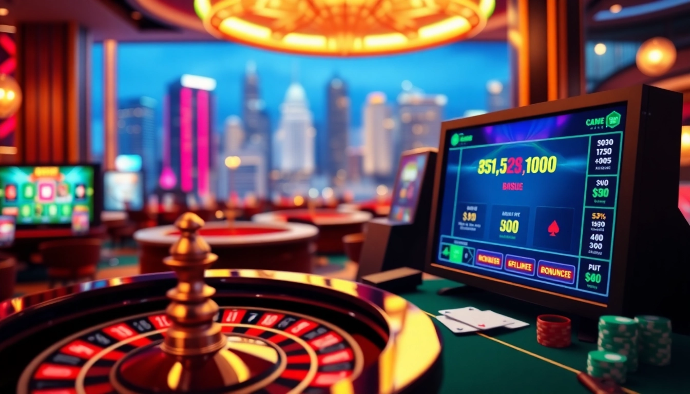 Profitez de jeux de casino en ligne passionnants avec une ambiance de casino animée.